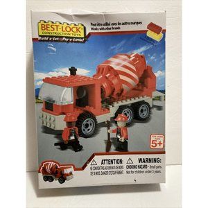 Best-lock Construction Toys Concrete Mixer Truck W 2 Figurines New In Box